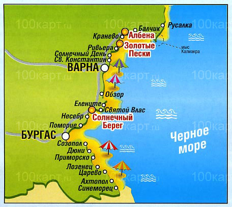 карта море в болгарии